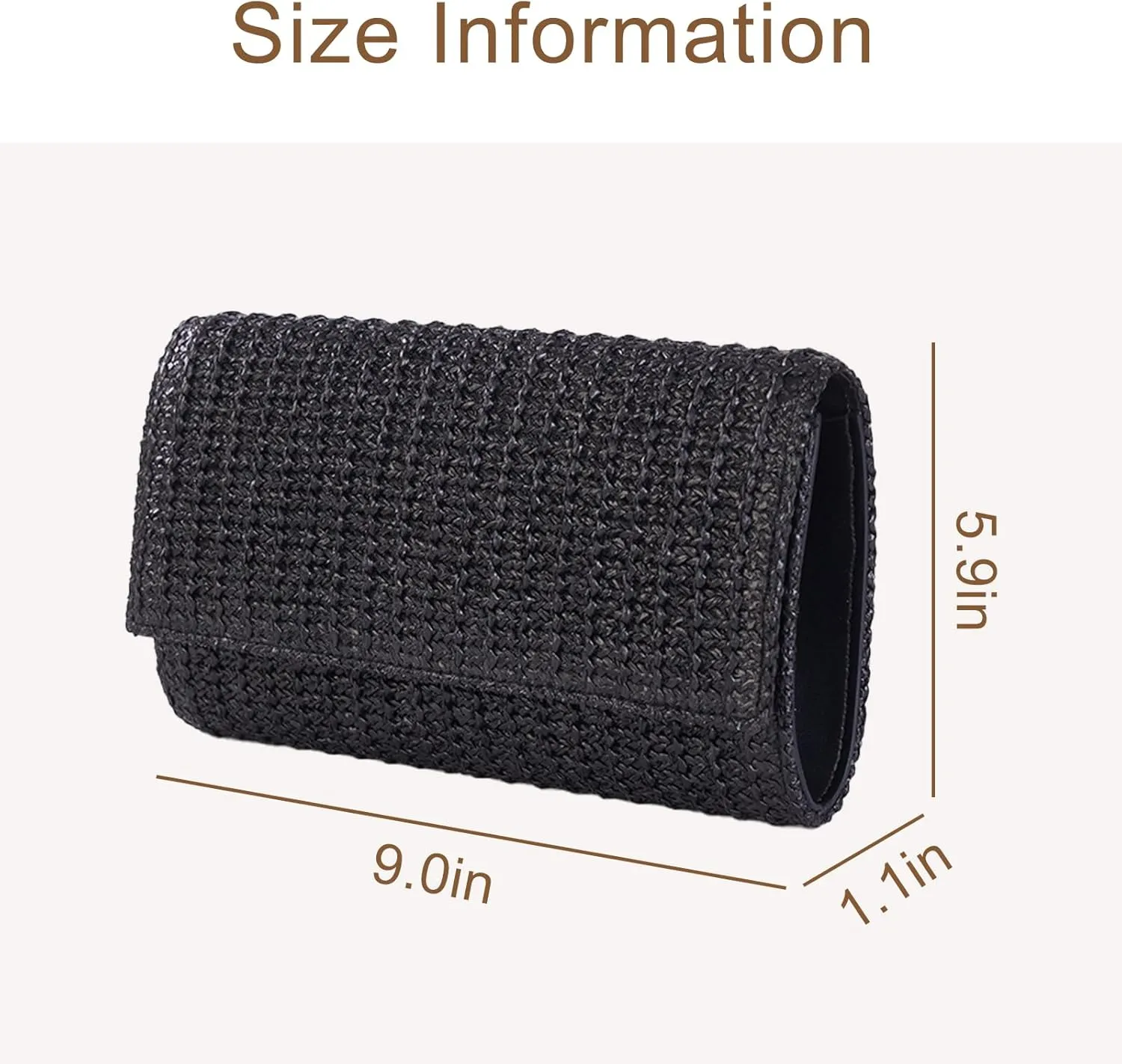 Natural Straw Flat Clutch Women 2025 Boho Purse Top Handle Crossbody Handbag Stylish Woven Envelope Wallet Evening