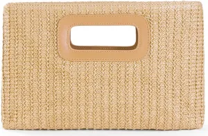 Natural Straw Flat Clutch Women 2025 Boho Purse Top Handle Crossbody Handbag Stylish Woven Envelope Wallet Evening