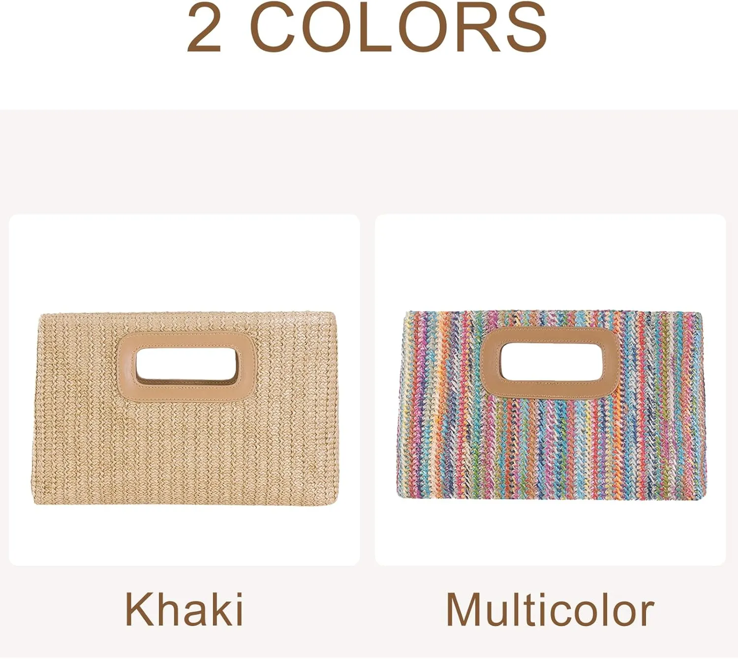 Natural Straw Flat Clutch Women 2025 Boho Purse Top Handle Crossbody Handbag Stylish Woven Envelope Wallet Evening