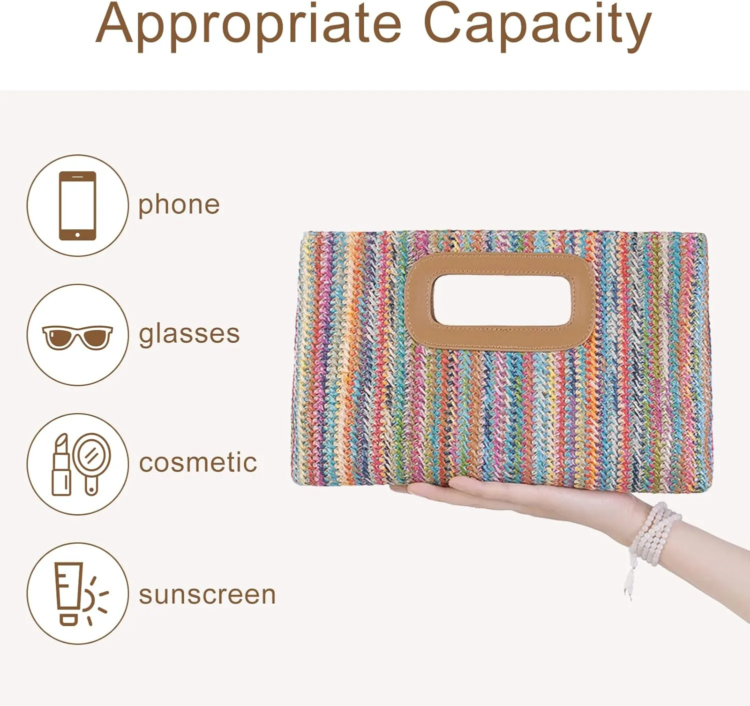 Natural Straw Flat Clutch Women 2025 Boho Purse Top Handle Crossbody Handbag Stylish Woven Envelope Wallet Evening