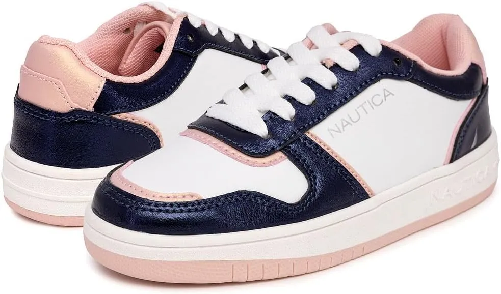Nautica Girls Fashion Shoe - Lace-Up Low-Top Tennis Sneakers for Big Kids, Little Kids & Toddlers (Regular Heel/Platform Sole)