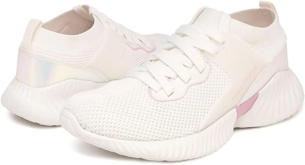 Nautica Kids Girls Metallic Fashion Sneaker Lace-Up Athletic Running Shoe I kappil I (Big Kid - Little Kid - Toddler)