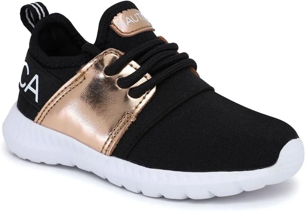 Nautica Kids Girls Metallic Fashion Sneaker Lace-Up Athletic Running Shoe I kappil I (Big Kid - Little Kid - Toddler)
