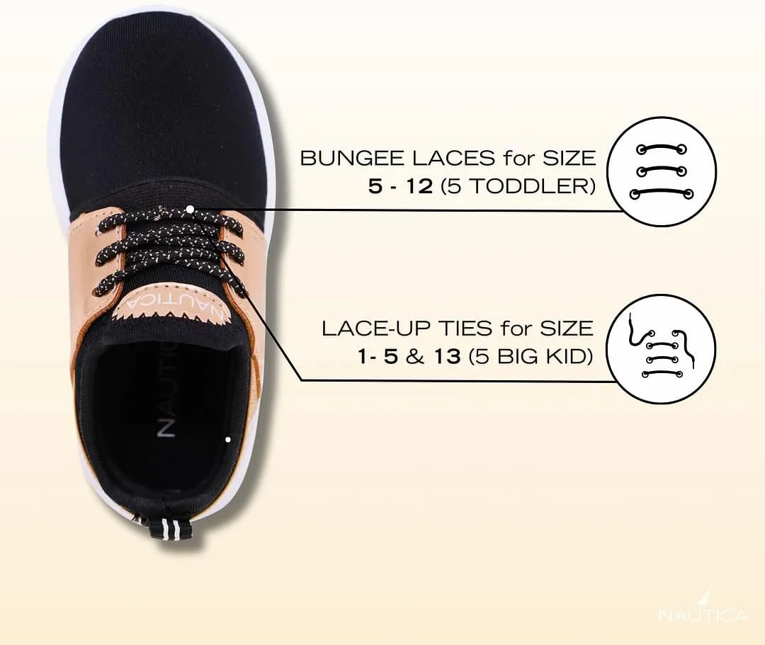 Nautica Kids Girls Metallic Fashion Sneaker Lace-Up Athletic Running Shoe I kappil I (Big Kid - Little Kid - Toddler)