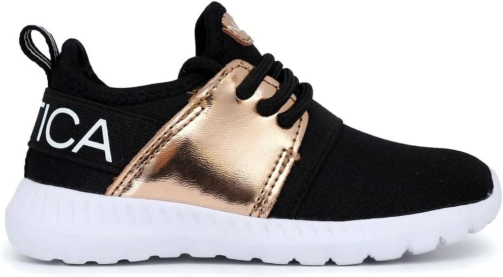 Nautica Kids Girls Metallic Fashion Sneaker Lace-Up Athletic Running Shoe I kappil I (Big Kid - Little Kid - Toddler)