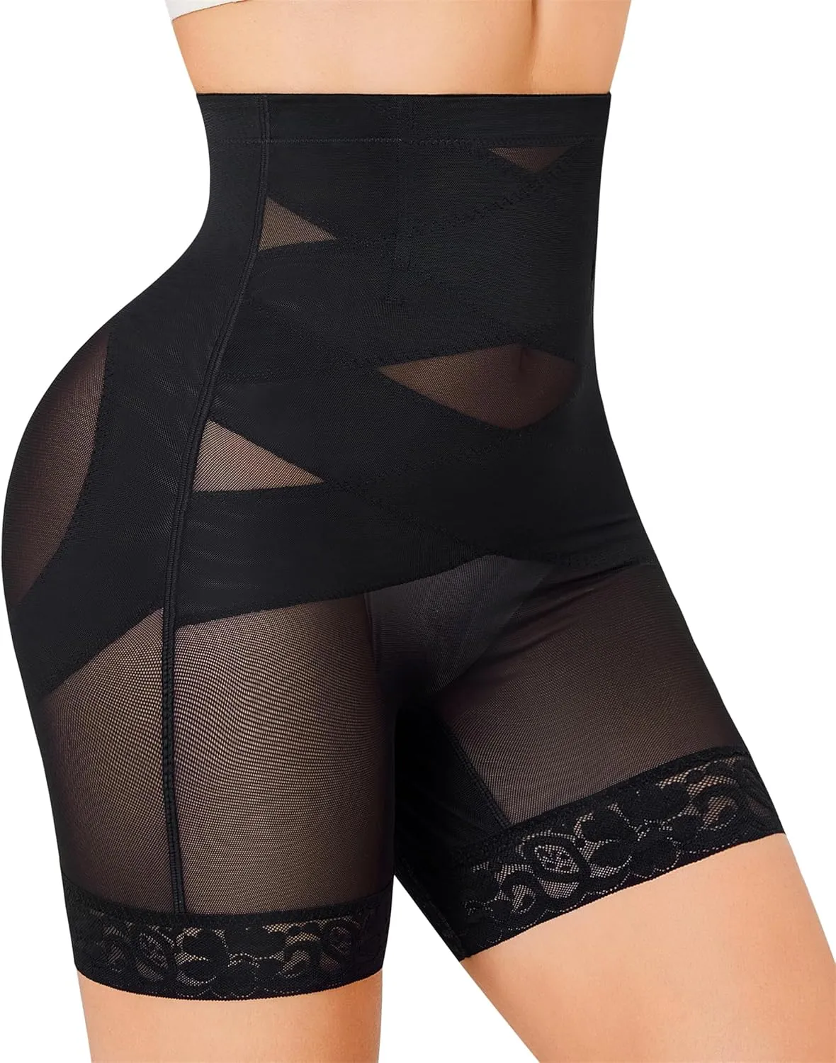 Nebility Shapewear Tummy Control Body Shaper High Waisted Butt Lifting Panties Shapewear Shorts Thigh Slimmer
