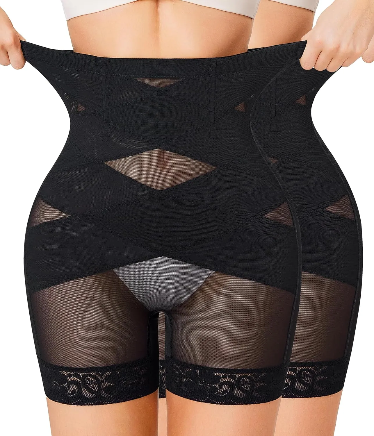 Nebility Shapewear Tummy Control Body Shaper High Waisted Butt Lifting Panties Shapewear Shorts Thigh Slimmer