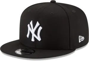 New Era Unisex-Adult MLB 9Fifty Black White Primary Logo Adjustable Snapback Hat Cap One Size Fits All