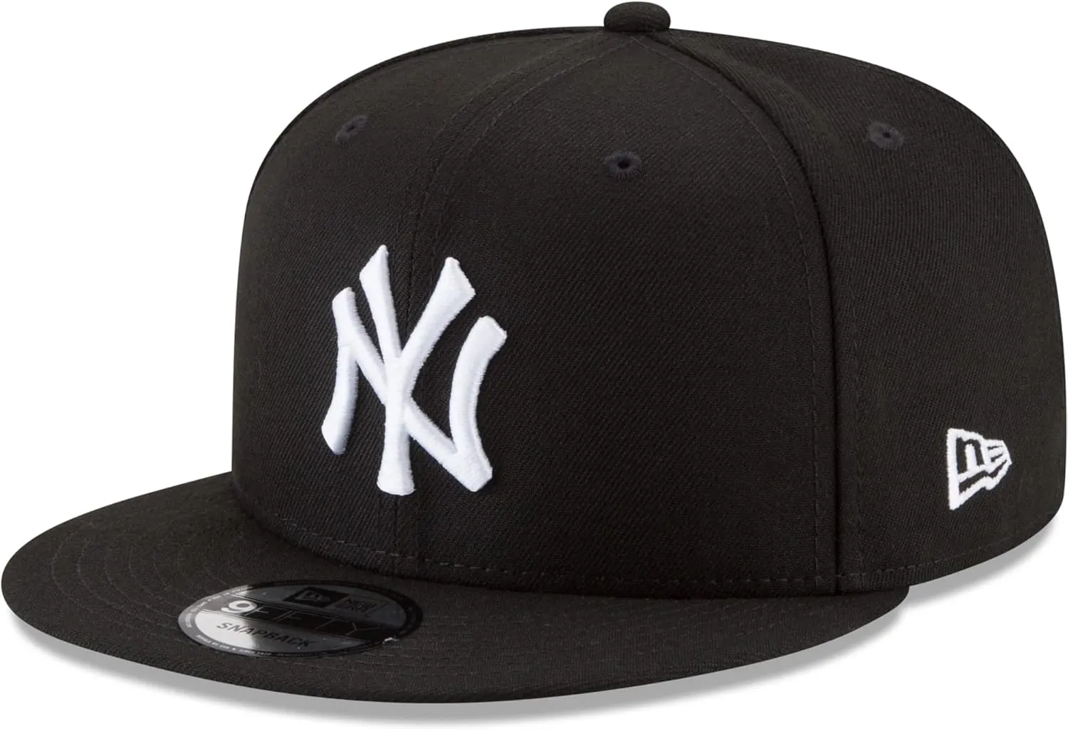 New Era Unisex-Adult MLB 9Fifty Black White Primary Logo Adjustable Snapback Hat Cap One Size Fits All