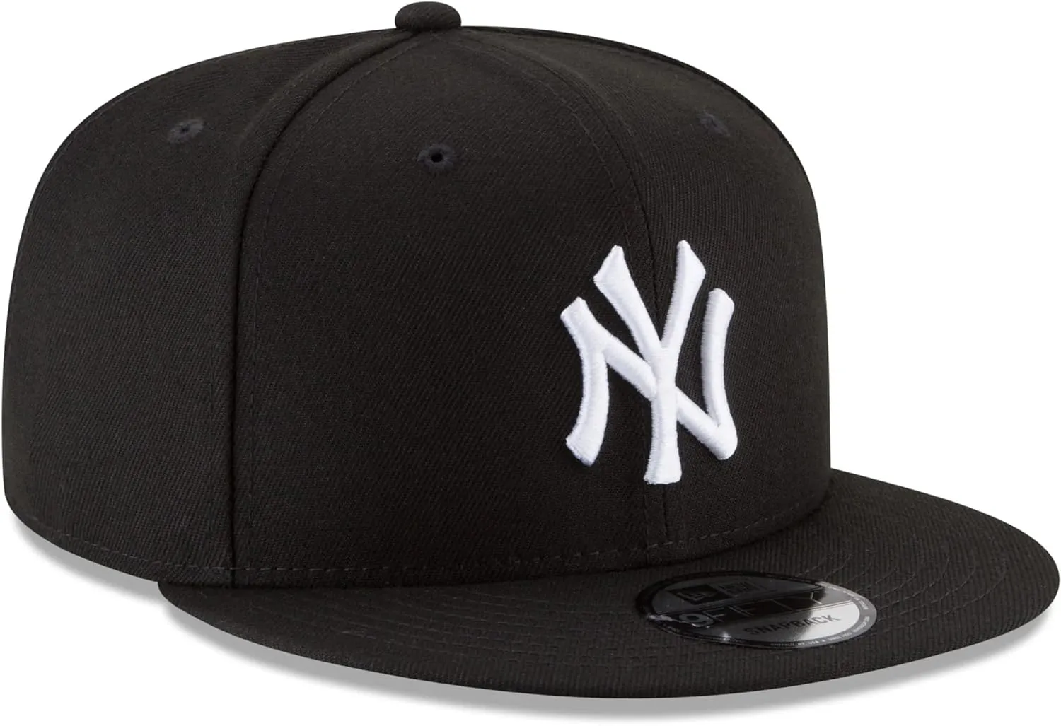 New Era Unisex-Adult MLB 9Fifty Black White Primary Logo Adjustable Snapback Hat Cap One Size Fits All