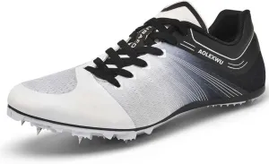 New Track and Field Shoes - Unisex, All Ages - Black - Mesh - Athletic - Minimal Cushioning - Lace-Up - Round Toe - Flat Heel - Sprint Running - Nail Spikes - US Size 12