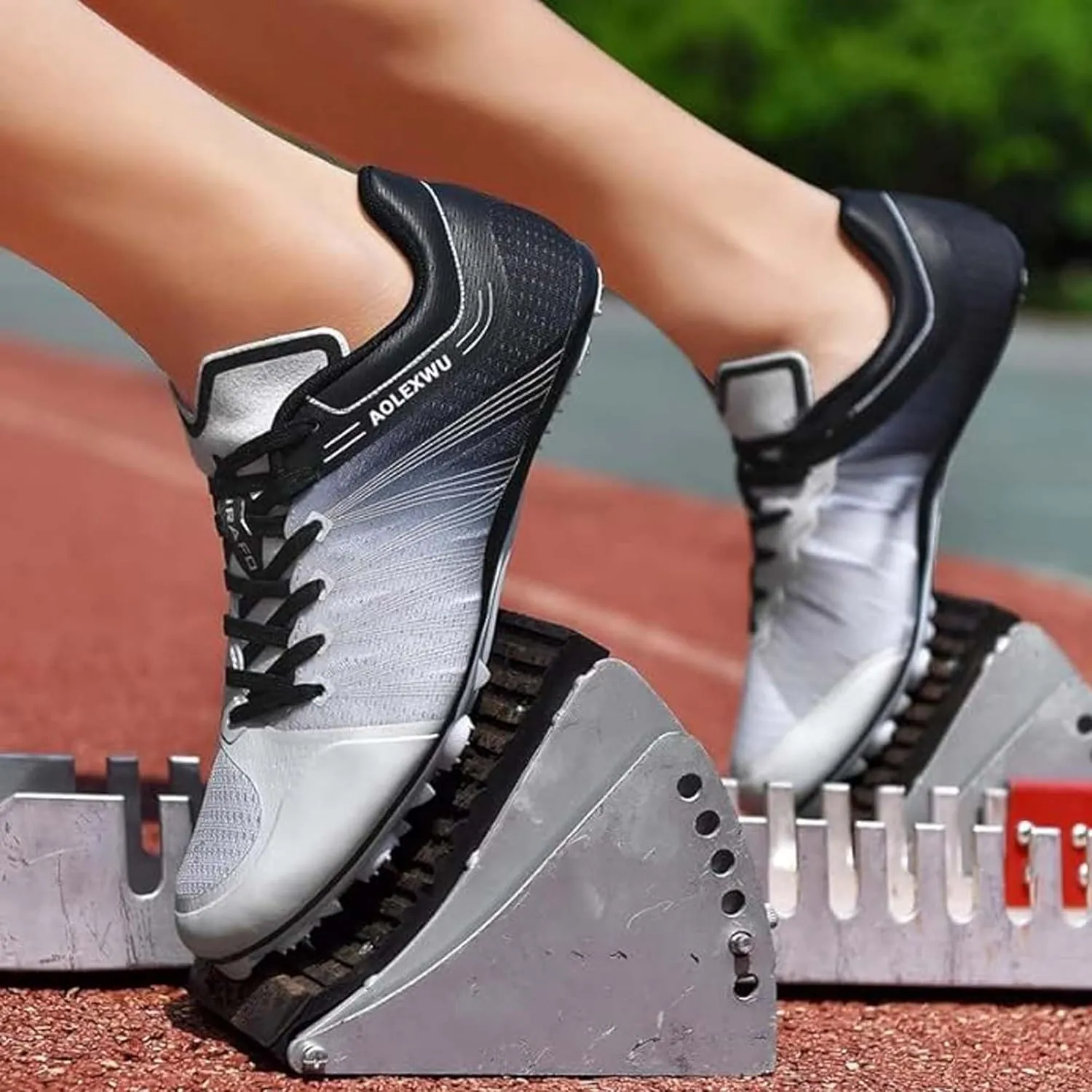 New Track and Field Shoes - Unisex, All Ages - Black - Mesh - Athletic - Minimal Cushioning - Lace-Up - Round Toe - Flat Heel - Sprint Running - Nail Spikes - US Size 12