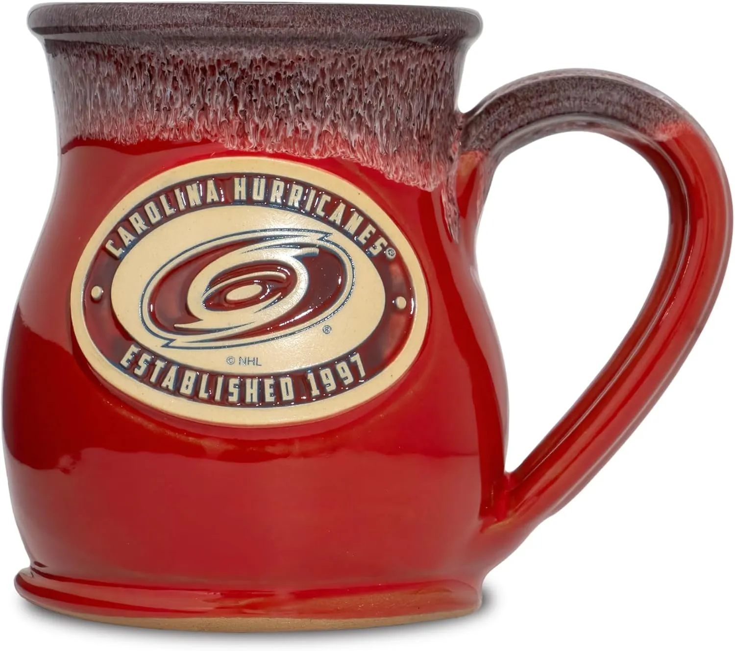 NHL Team 14-oz Two-Tone Tall Belly Mug, Handmade Large Ceramic Coffee Mug with Team Logo for True Fans, Premium Deneen Pottery Made in USA