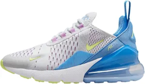 Nike Air Max 270 Big Kids' Shoes (IB4401-043, Pure Platinum/Rush Fuchsia/Blue Beyond/Light Lemon Twist)