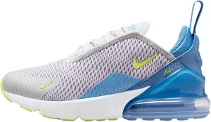 Nike Air Max 270 Little Kids' Shoes (IB4404-043, Pure Platinum/Rush Fuchsia/Blue Beyond/Light Lemon Twist)