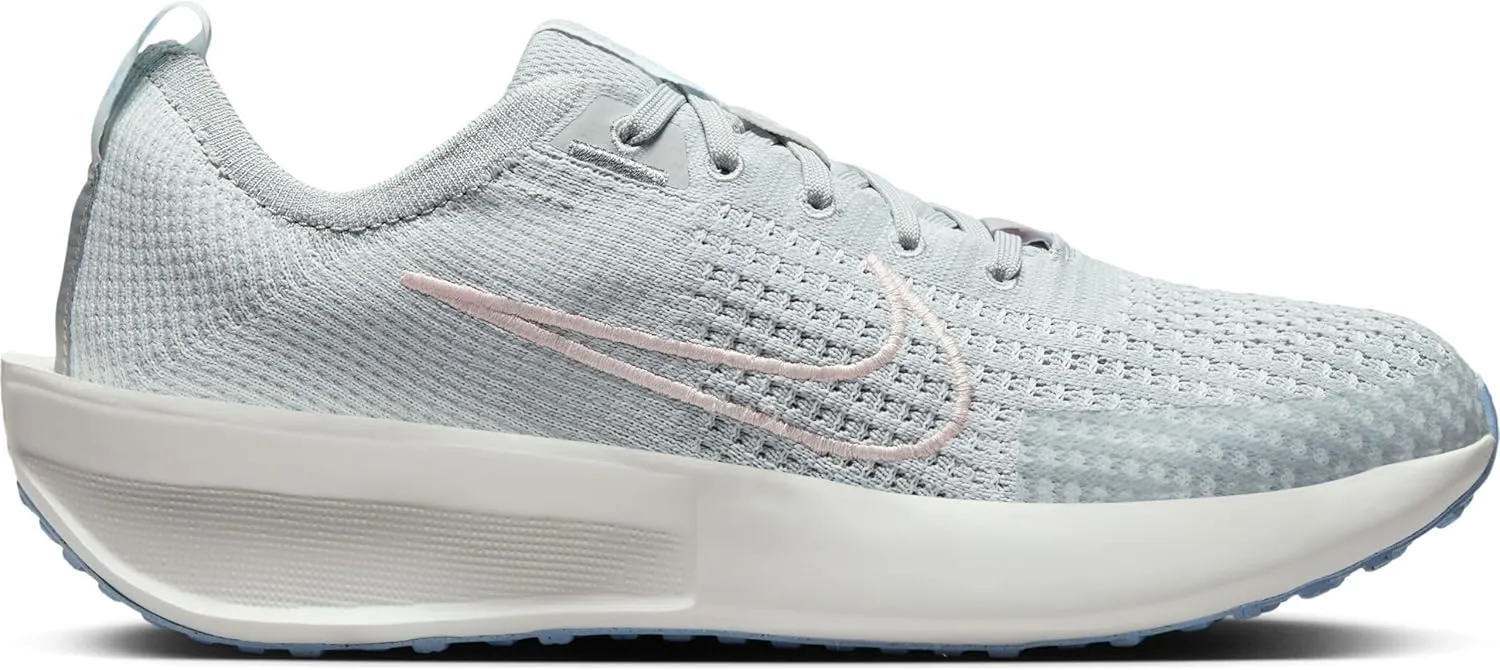 Nike Interact Run Women's Road Running Shoes (FD2292-012, Light Smoke Grey/Psychic Blue/Summit White/Echo Pink)