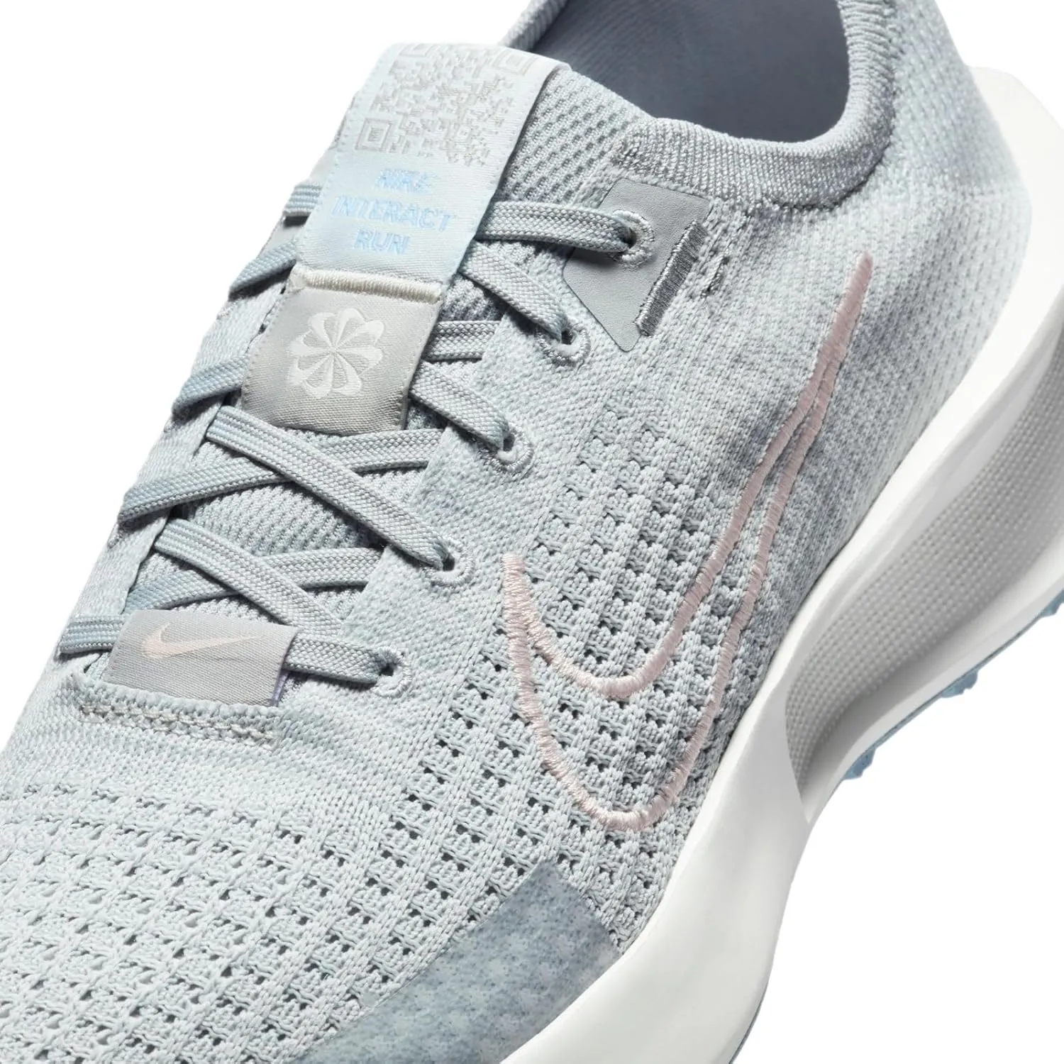 Nike Interact Run Women's Road Running Shoes (FD2292-012, Light Smoke Grey/Psychic Blue/Summit White/Echo Pink)