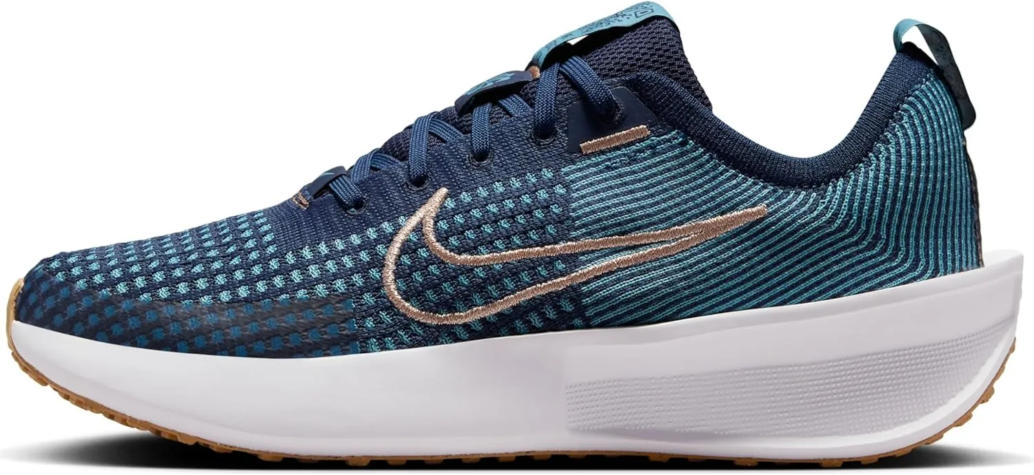 Nike Interact Run Women's Road Running Shoes (FD2292-402, College Navy/Cerulean/White/Metallic Red Bronze) Size 9.5