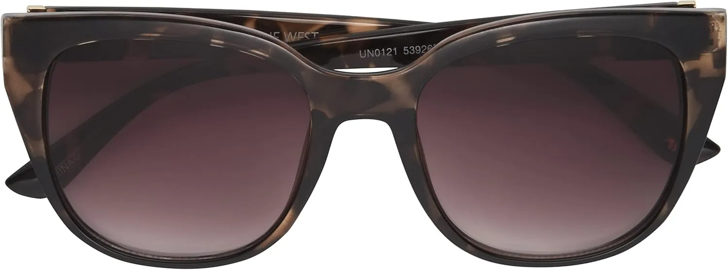 Nine West Women's Shayna Sunglasses Cat Eye, Brown Tortoise, 52mm