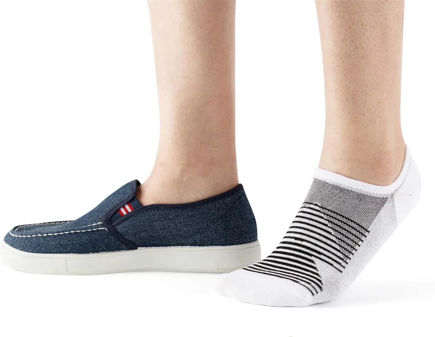 No Show Socks for Men&Women-Low Cut with Non Slip Grip-Invisible Socks for Oxfords Sneakers Size7-12 5 Pairs
