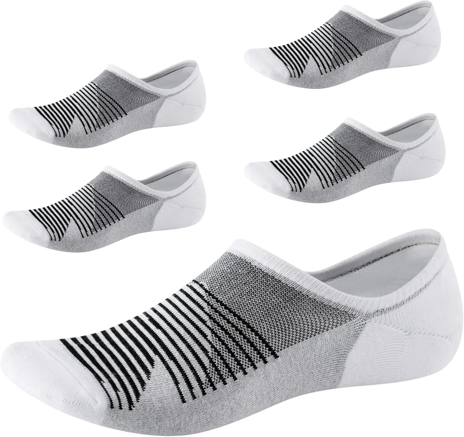 No Show Socks for Men&Women-Low Cut with Non Slip Grip-Invisible Socks for Oxfords Sneakers Size7-12 5 Pairs