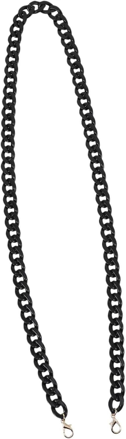NUOBESTY Handbag Chain 100cm Black Acrylic Tote Purse for Women Single Shoulder Detachable Bag Ornament