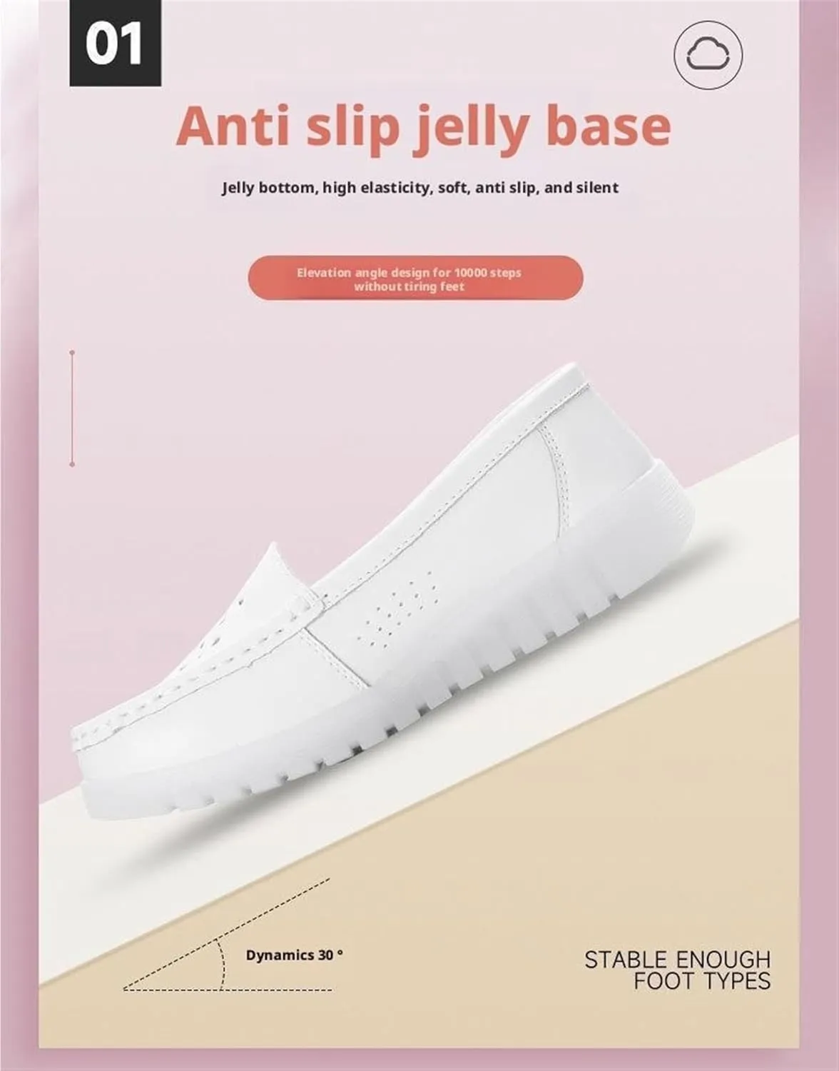 Nurse Shoes Women Slip On Lightweight White Resistant for Work Arch Support Healthcare Comfortable Shoes