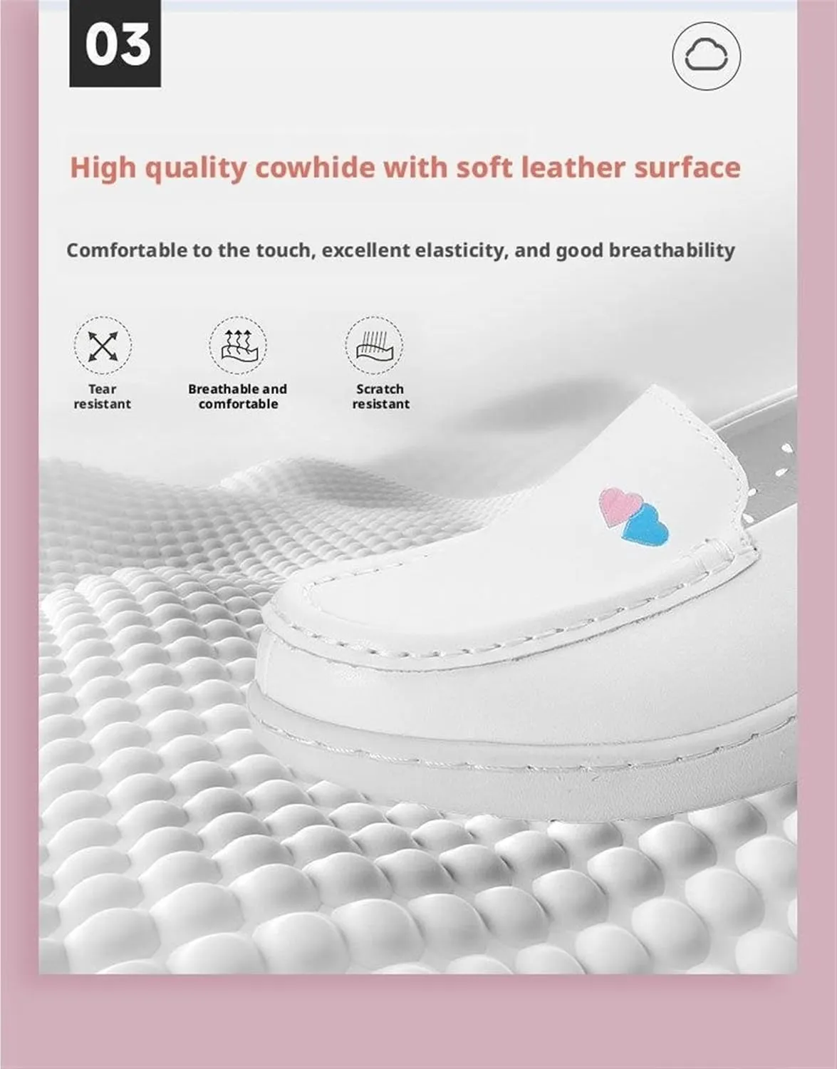Nursing Shoes Slip On Lightweight White Women Arch Support Comfortable Healthcare Shoes for Work