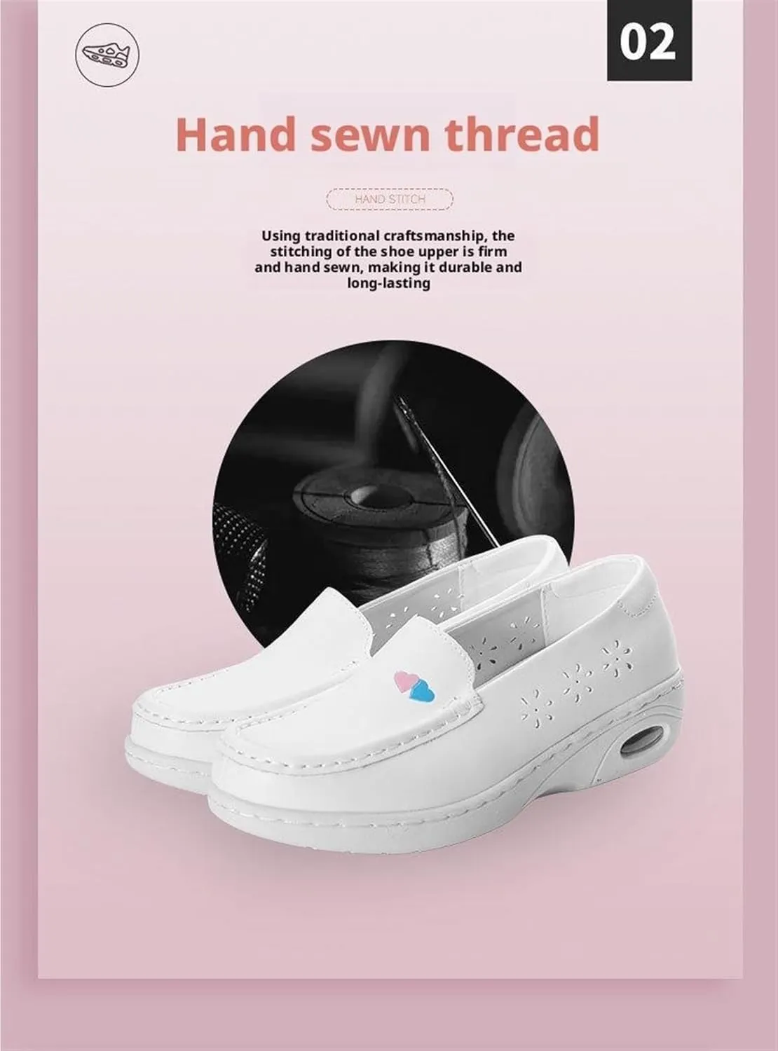 Nursing Shoes Slip On Lightweight White Women Arch Support Comfortable Healthcare Shoes for Work