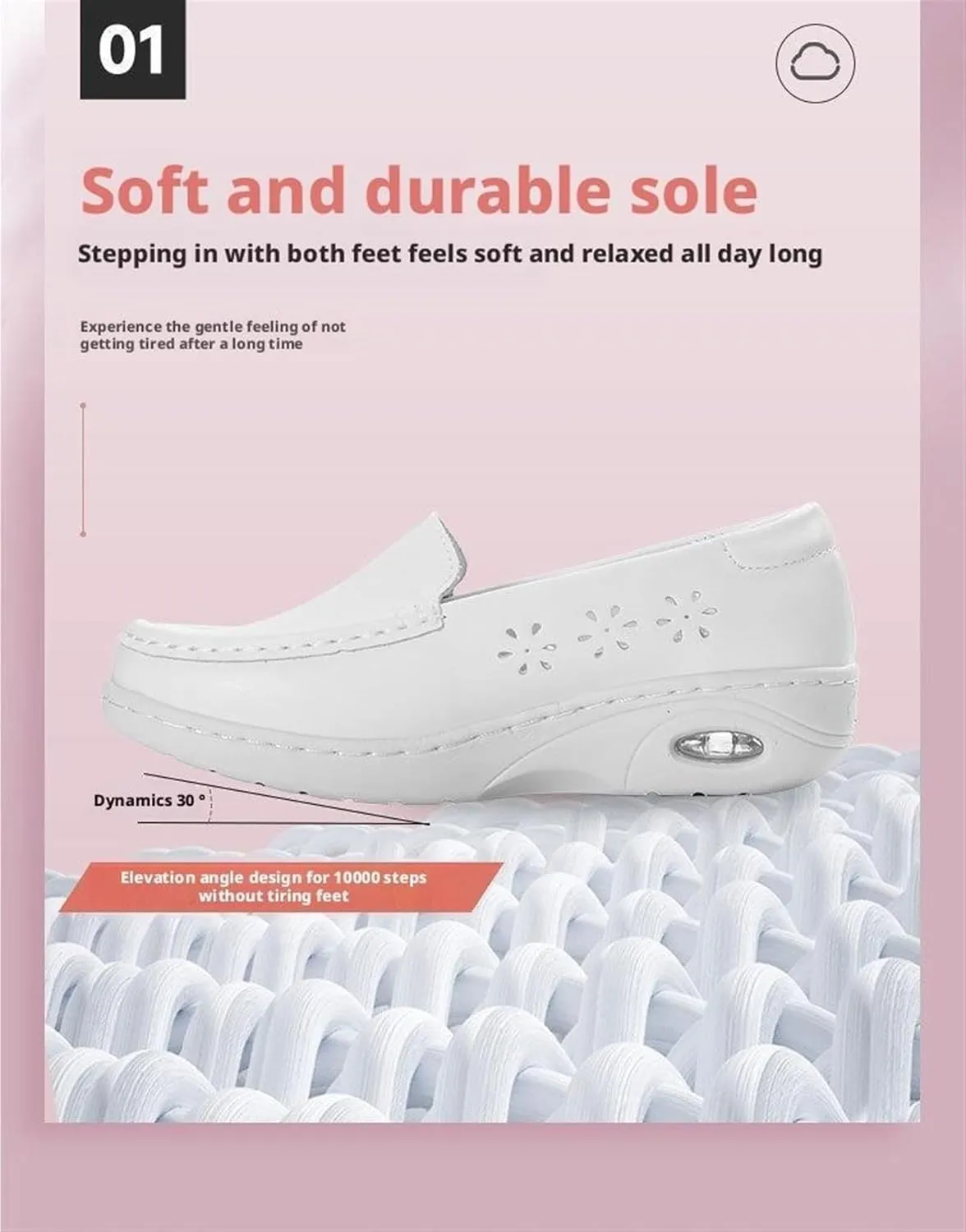 Nursing Shoes Slip On Lightweight White Women Arch Support Comfortable Healthcare Shoes for Work
