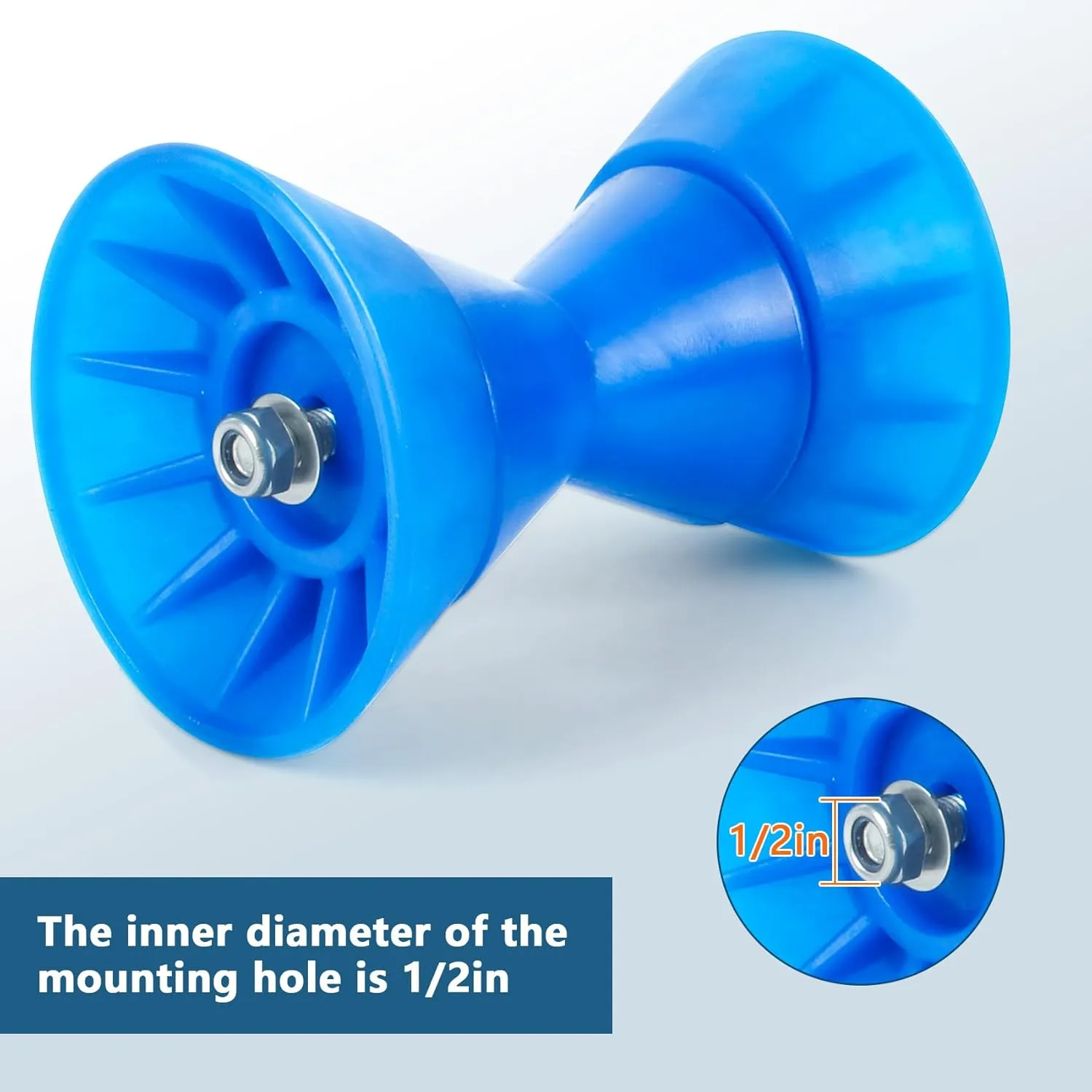 ORLANG 3 Inch/4 Inch Heavy Duty Boat Trailer Roller, Bow Roller with End Bells and 1/2 in Shaft,Boat Rollers for Trailer, Boat Trailer Bow Stop - Blue/Yellow/Black