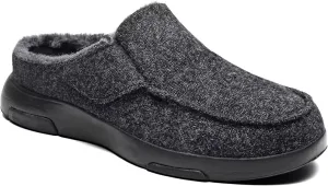 OrthoComfoot Mens Orthopedic Slippers Shoes with Arch Support: Plantar Fasciitis House Slip On Loafers, Comfortable Moccasin Mule Clogs for Indoor Outdoor