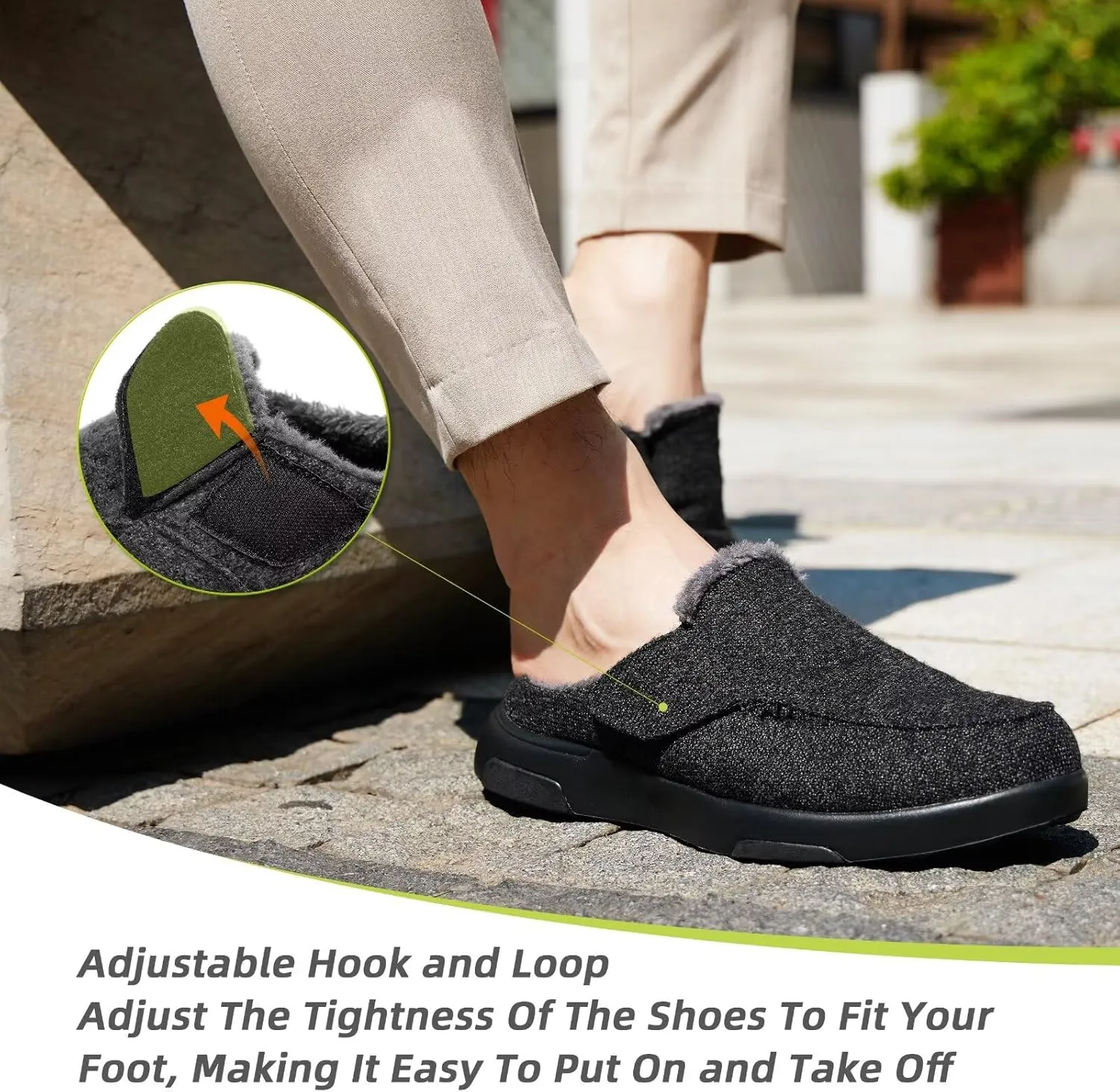 OrthoComfoot Mens Orthopedic Slippers Shoes with Arch Support: Plantar Fasciitis House Slip On Loafers, Comfortable Moccasin Mule Clogs for Indoor Outdoor