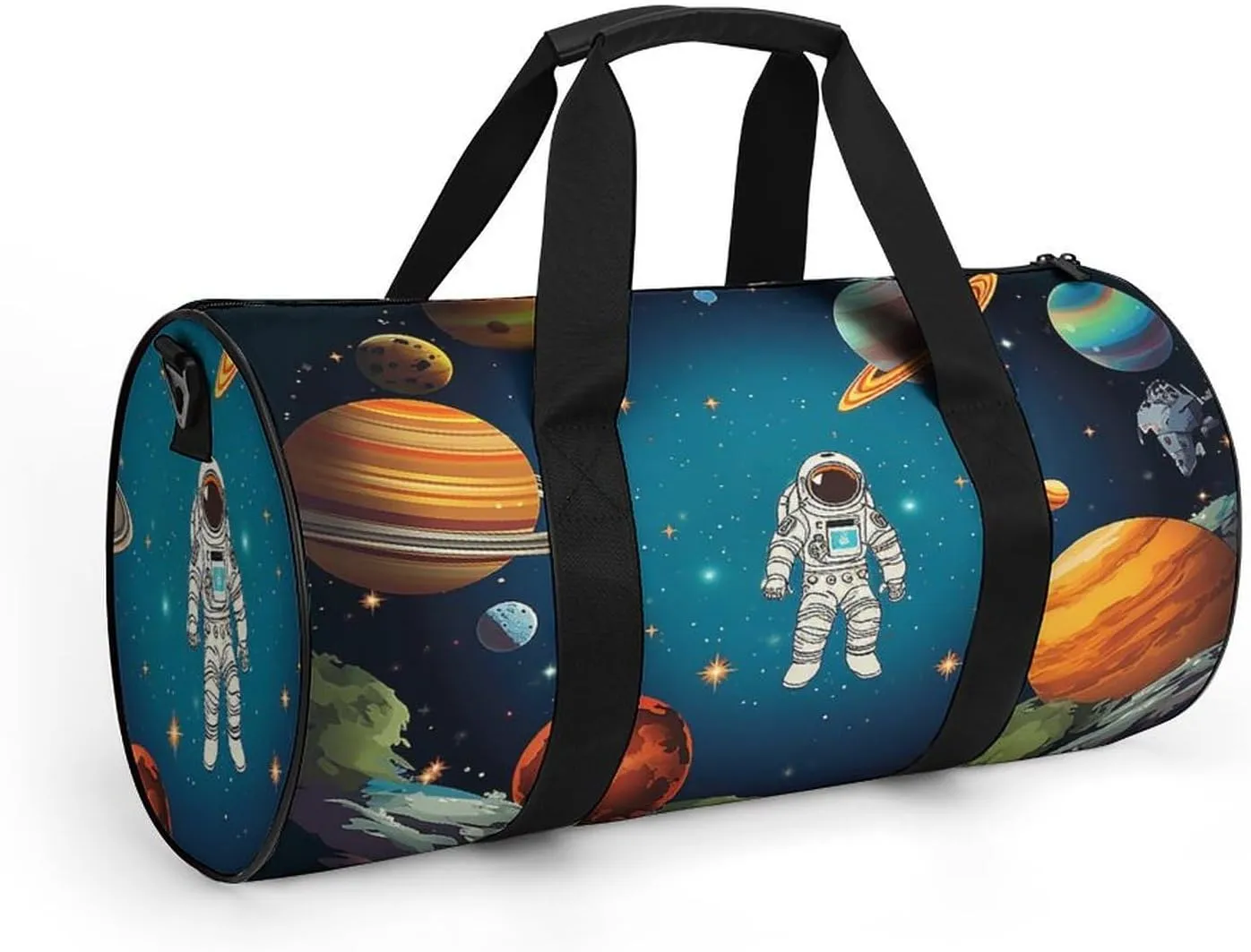 Outer Space Rocket Astronaut Duffel Bag for Men Women Gym Bag Sports Small Overnight Bag for Travel Weekender