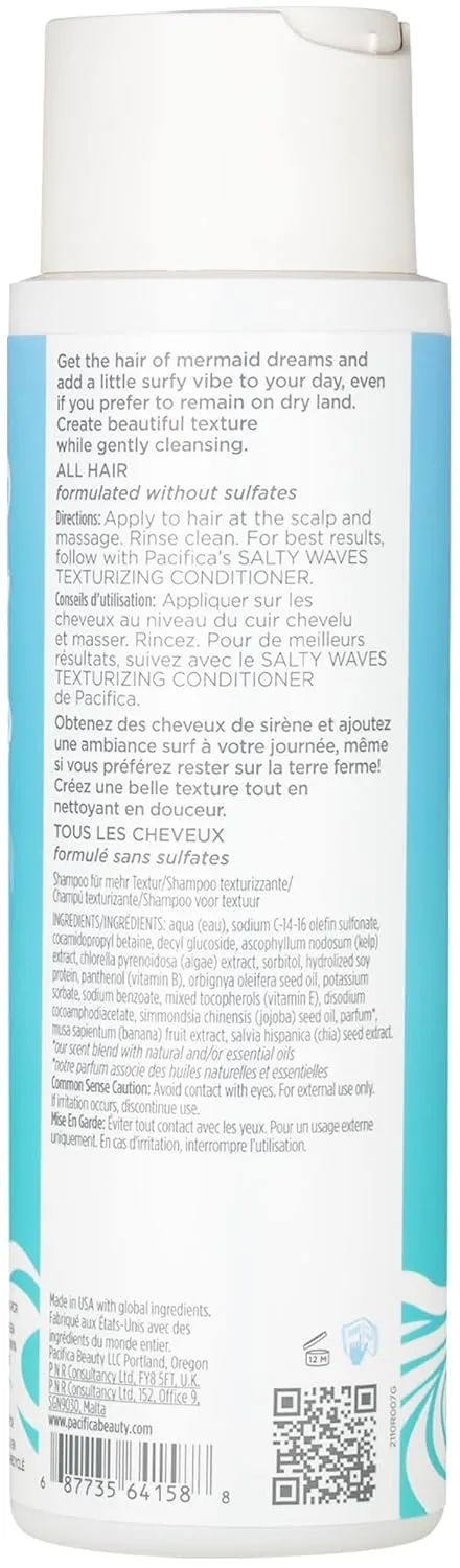 Pacifica Beauty Salty Waves Texturizing Shampoo   Texturizing Conditioner | For All Hair Types | Perfect and Effortless Beach Hair | 100% Vegan & Cruelty Free | Sulfate   Paraben Free