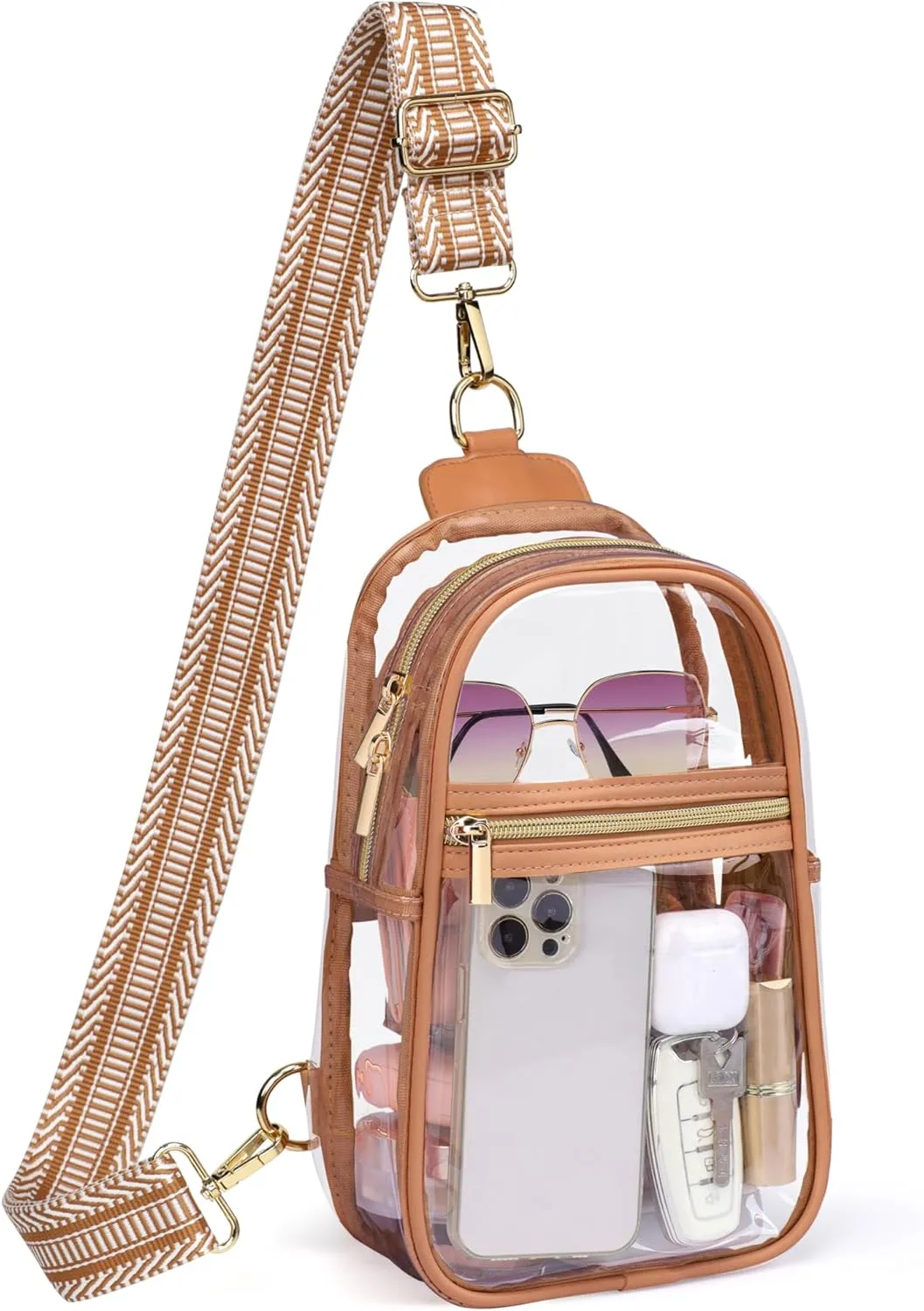 PACKISM Clear Bag for Stadium Events - Clear Sling Bag for Sport Concert, Clear Crossbody Bags for Women with Comfortable Strap