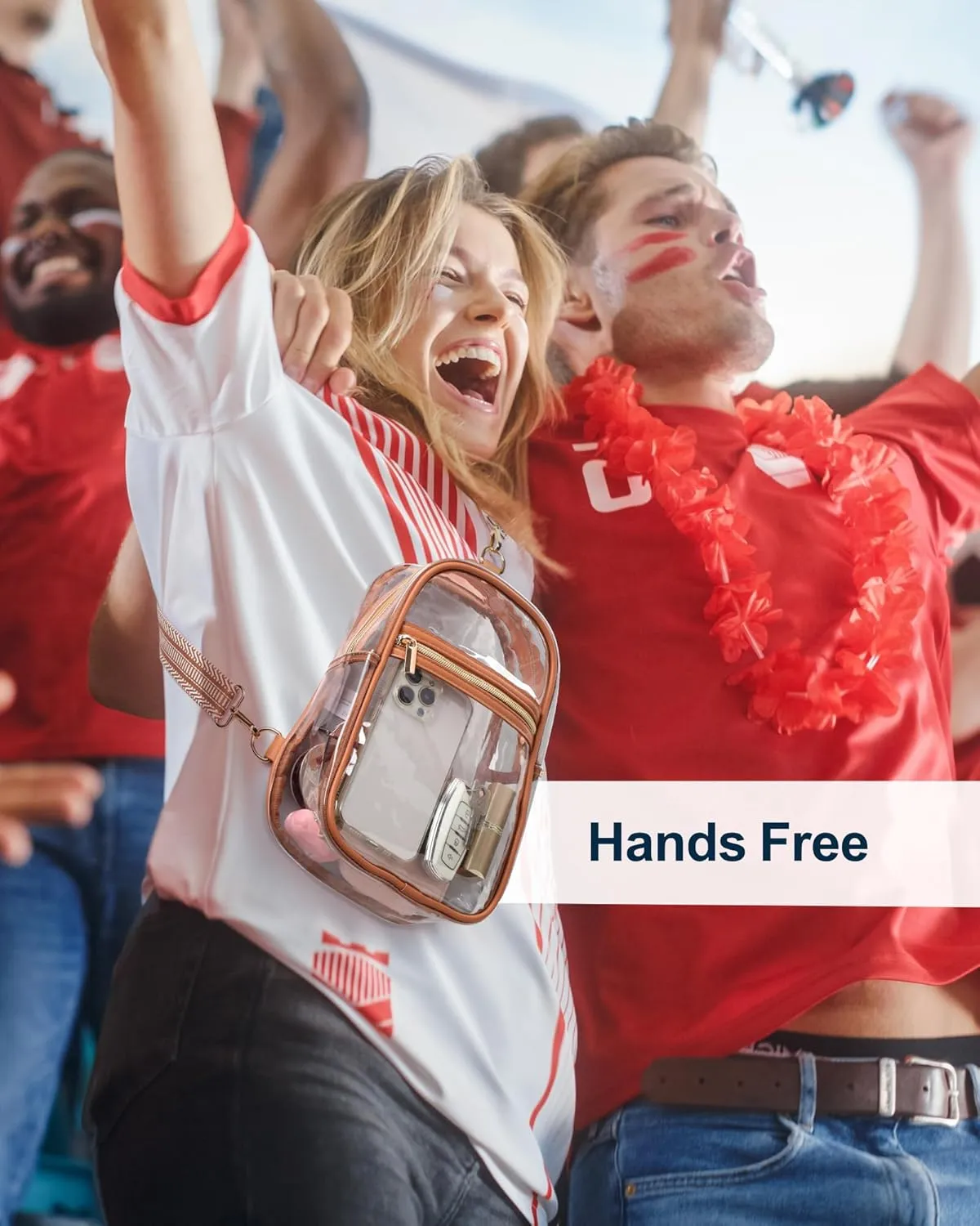 PACKISM Clear Bag for Stadium Events - Clear Sling Bag for Sport Concert, Clear Crossbody Bags for Women with Comfortable Strap