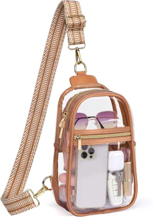 PACKISM Clear Bag for Stadium Events - Clear Sling Bag for Sport Concert, Clear Crossbody Bags for Women with Comfortable Strap