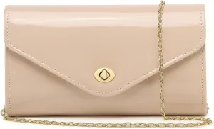 Patent Leather Envelope Clutch Womens Evening Handbag Stylish Shoulder Crossbody Bag for Dating Wedding Party Prom