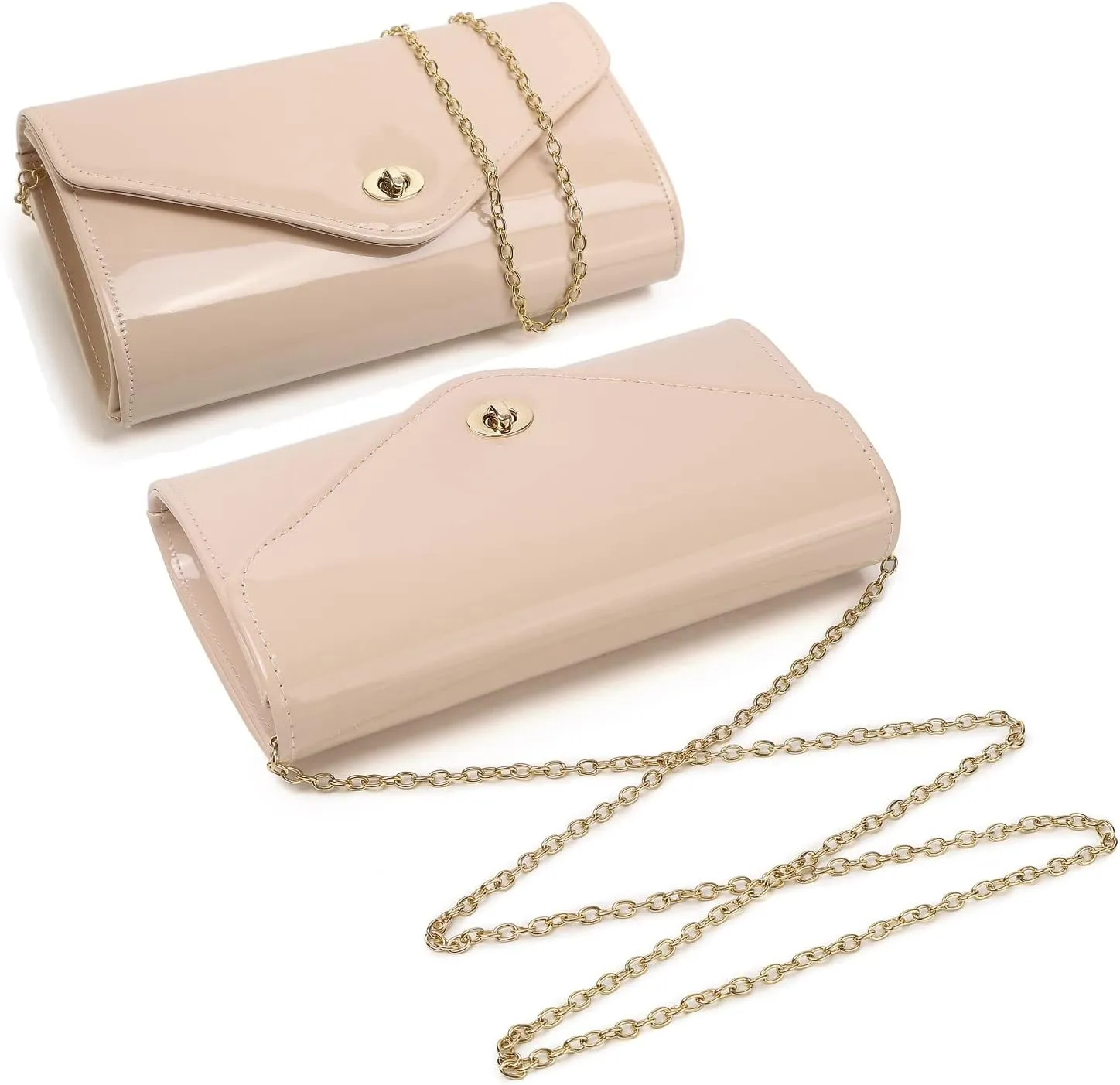 Patent Leather Envelope Clutch Womens Evening Handbag Stylish Shoulder Crossbody Bag for Dating Wedding Party Prom
