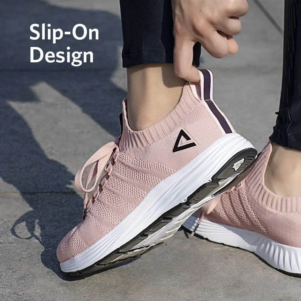 PEAK Womens Lightweight Walking Shoes - Comfortable Slip-on Sneakers for Running, Tennis, Gym, Casual Workout