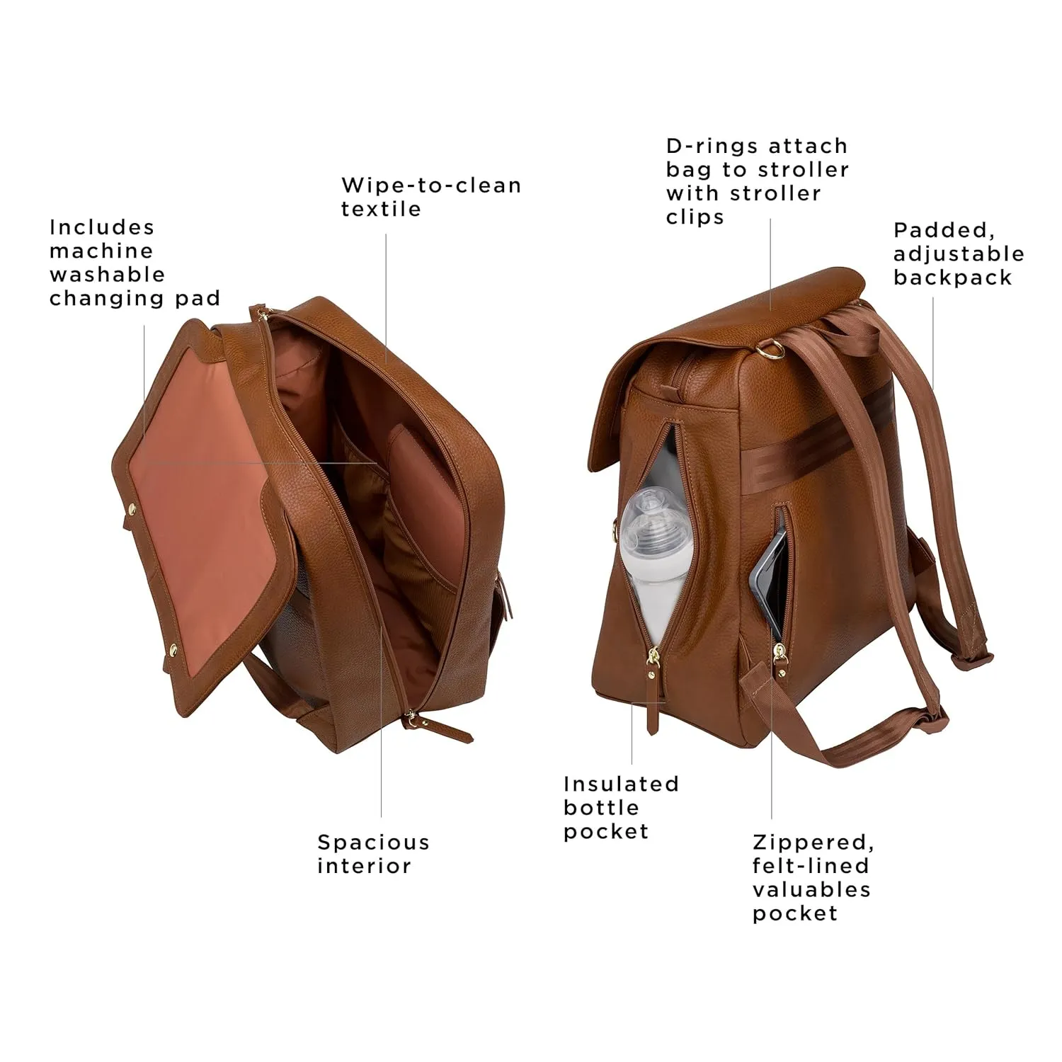 Petunia Pickle Bottom Meta Backpack | Baby Bag | Diaper Bag Backpack for Parents | Stylish Bag and Organizer | Comfortable, Spacious Backpack for Moms and Dads | Cedar