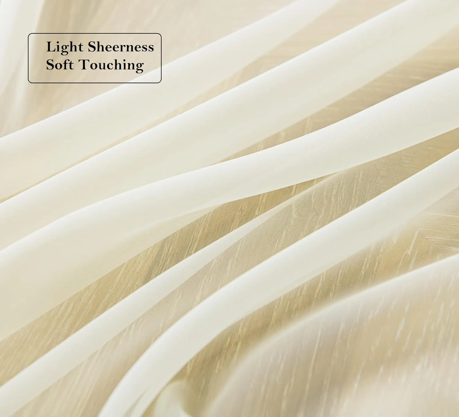 PI Sheer Voile Light Filtering Curtains Grommet Top,Backdrop Window Treatment for Living Room/Bedroom 2 Panels (W52 X L84, Butter)