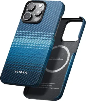 pitaka Case for iPhone 15 Pro Compatible with MagSafe, Slim & Light iPhone 15 Pro Case 6.1-inch with a Case-Less Touch Feeling, 1500D Aramid Fiber Made [MagEZ Case 5 - Moonrise]