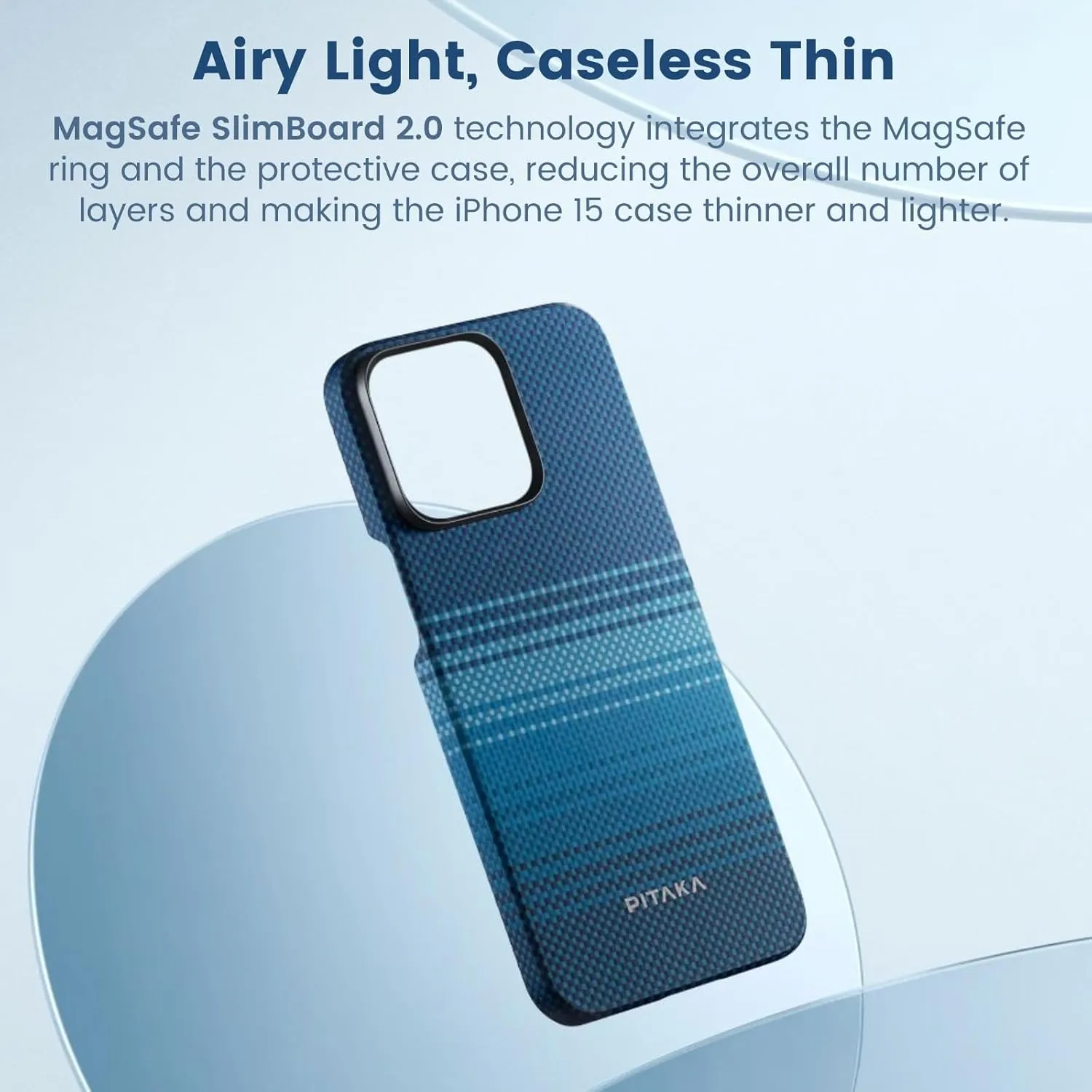 pitaka Case for iPhone 15 Pro Compatible with MagSafe, Slim & Light iPhone 15 Pro Case 6.1-inch with a Case-Less Touch Feeling, 1500D Aramid Fiber Made [MagEZ Case 5 - Moonrise]