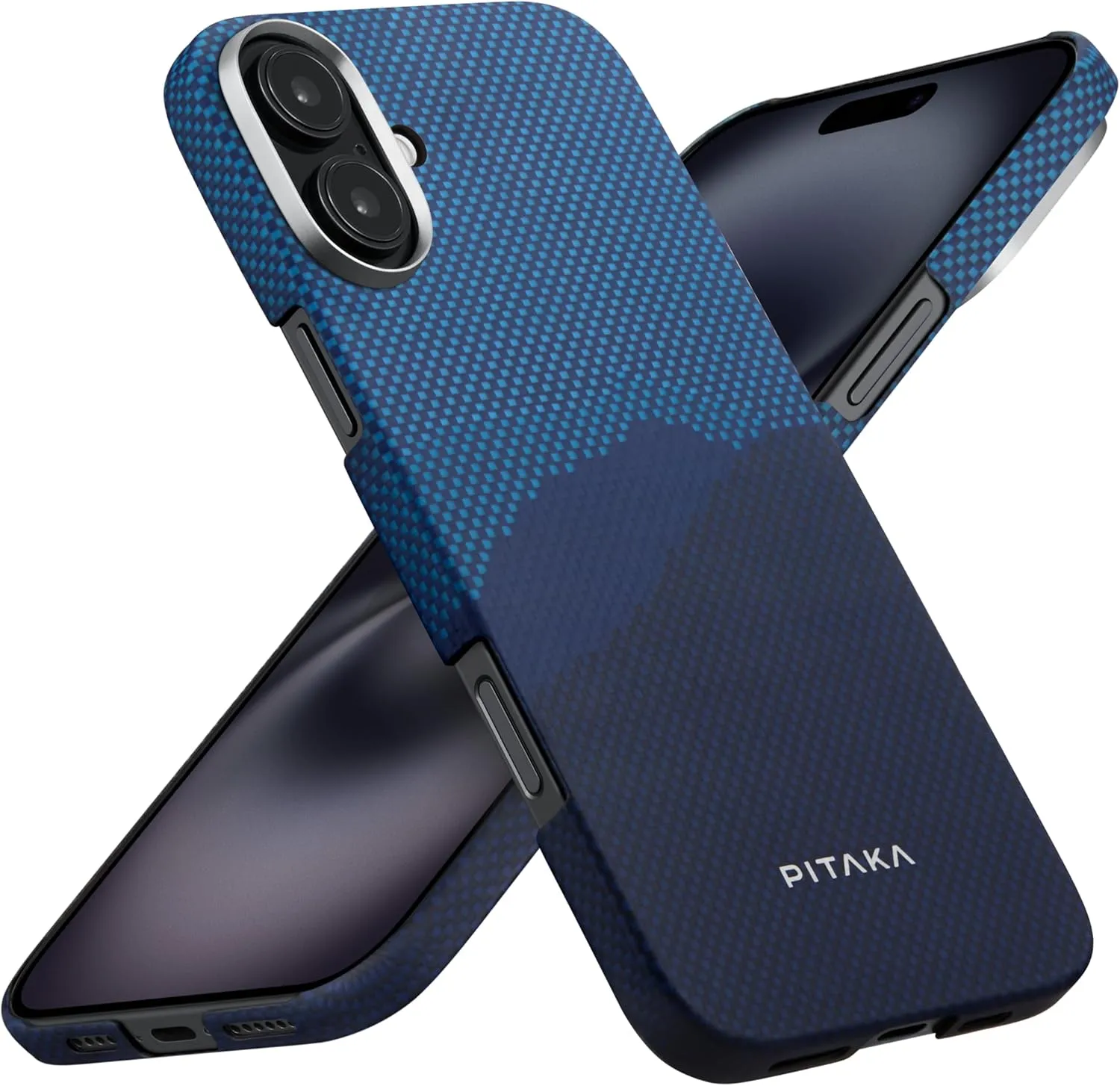 PITAKA for iPhone 16 Compatible with MagSafe, Thin & Light Case with Caseless Feel, 1500D Aramid Fiber Woven [Tactile Woven Over The Horizon]
