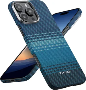 Pitaka for iPhone 16 Pro Max Compatible with MagSafe, Thin & Light Case with a Caseless Feel, 1500D Aramid Fiber Woven [Tactile Woven Case-Moonrise]