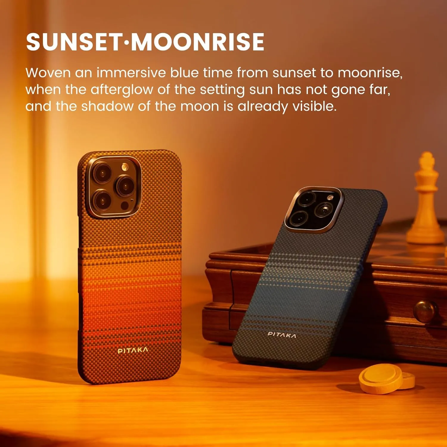 Pitaka for iPhone 16 Pro Max Compatible with MagSafe, Thin & Light Case with a Caseless Feel, 1500D Aramid Fiber Woven [Tactile Woven Case-Moonrise]