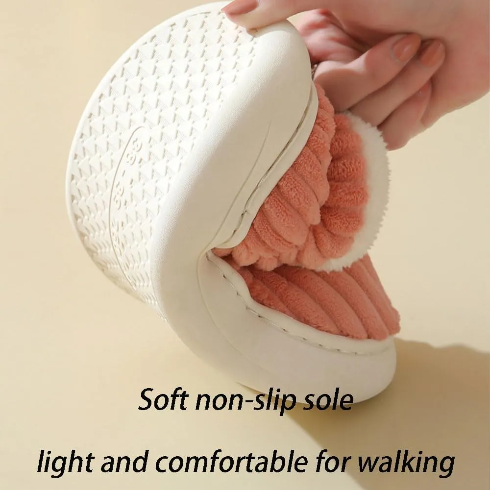 Pluffi Slipper Booties Women, Man Warm Fluffy House Slippers, Thick Sole Anti-Skid Cozy & Stylish Cloud Slides