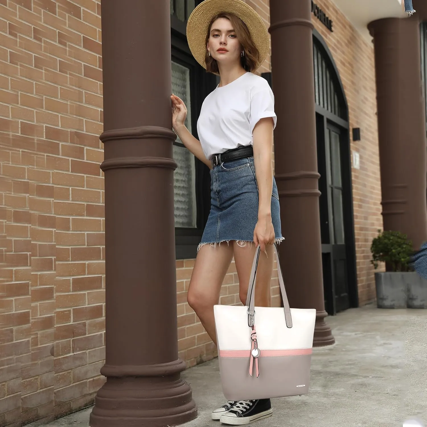 Pomelo Best Soft Faux Leather Stylish Shoulder Tote Bags for Women
